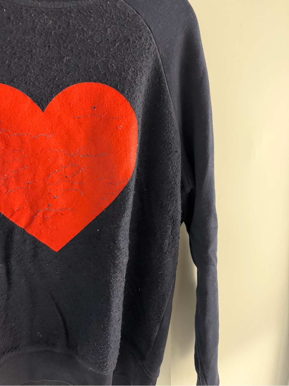 MSGM Italy #love Red Graphic Heart Sweatshirt Navy XS - Picture 8 of 11